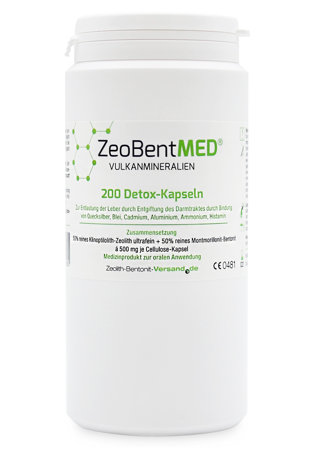 ZeoBentMED® Detox-Kapseln, Zeolith + Bentonit, 200 Stück Darreichungsform: Kapseln / Gewicht: 200 St.